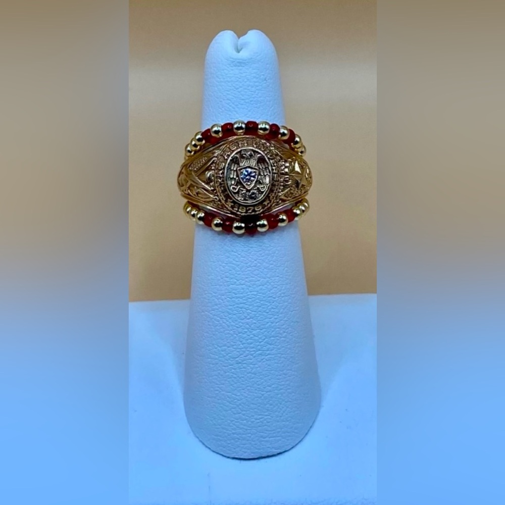 Texas Aggie Maroon & Gold Ring Wraps; 14K gold filled; non tarnish; waterproof.